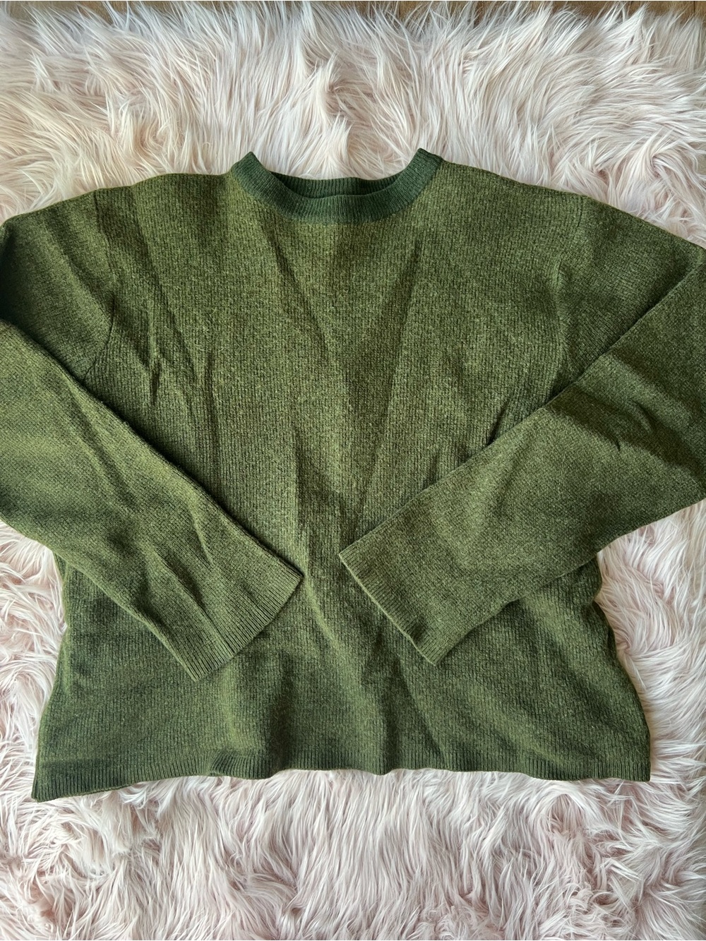 90s Vintage Abercrombie & Fitch Olive Green Crewneck Wool Blend Sweater XL